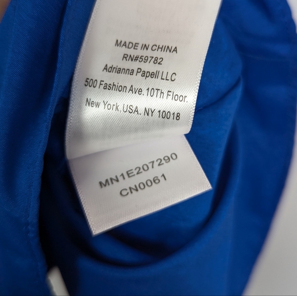 Aidan Mattox Marine Blue Satin Cowl Neck Cocktail Mini Dress Size 14 - Picture 10 of 10